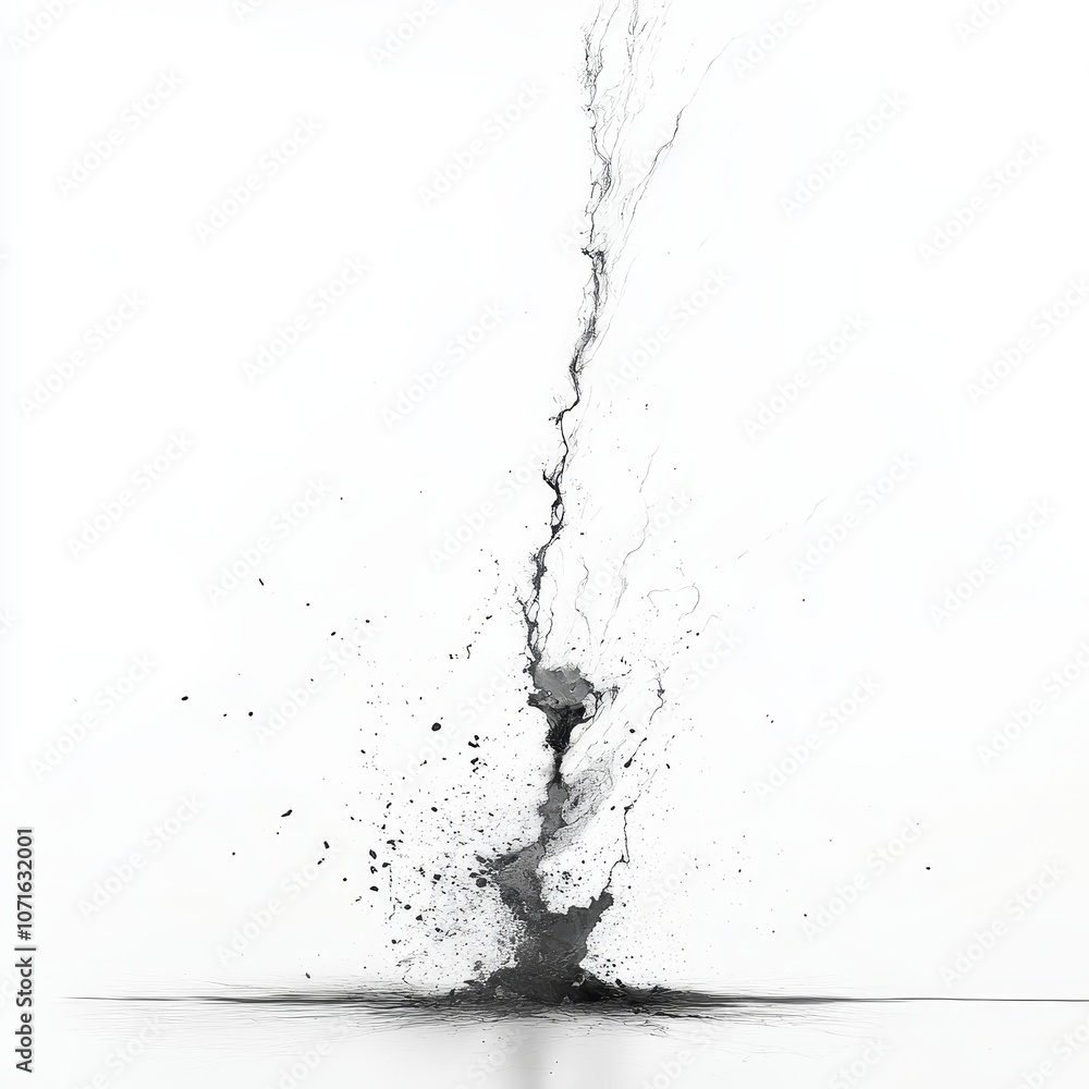 Obraz premium Black ink splatter on white background.