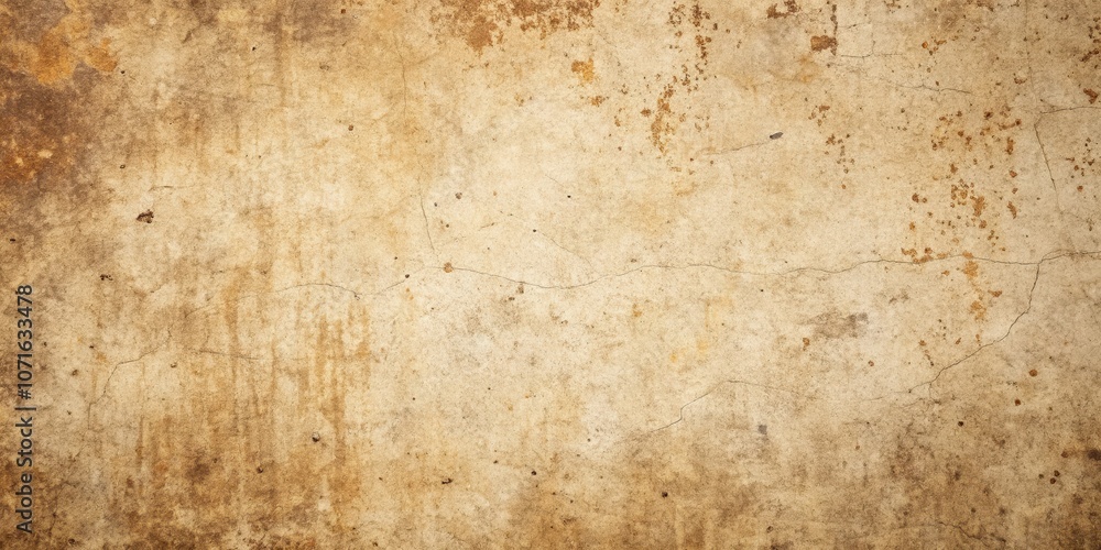 Naklejka premium A distressed, aged, and weathered wall texture with subtle cracks and brown stains, perfect for vintage and rustic design projects.