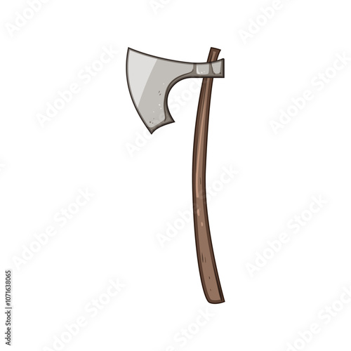 handle viking axe cartoon. iron wood, craftsmanship replica, artifact museum handle viking axe sign. isolated symbol vector illustration