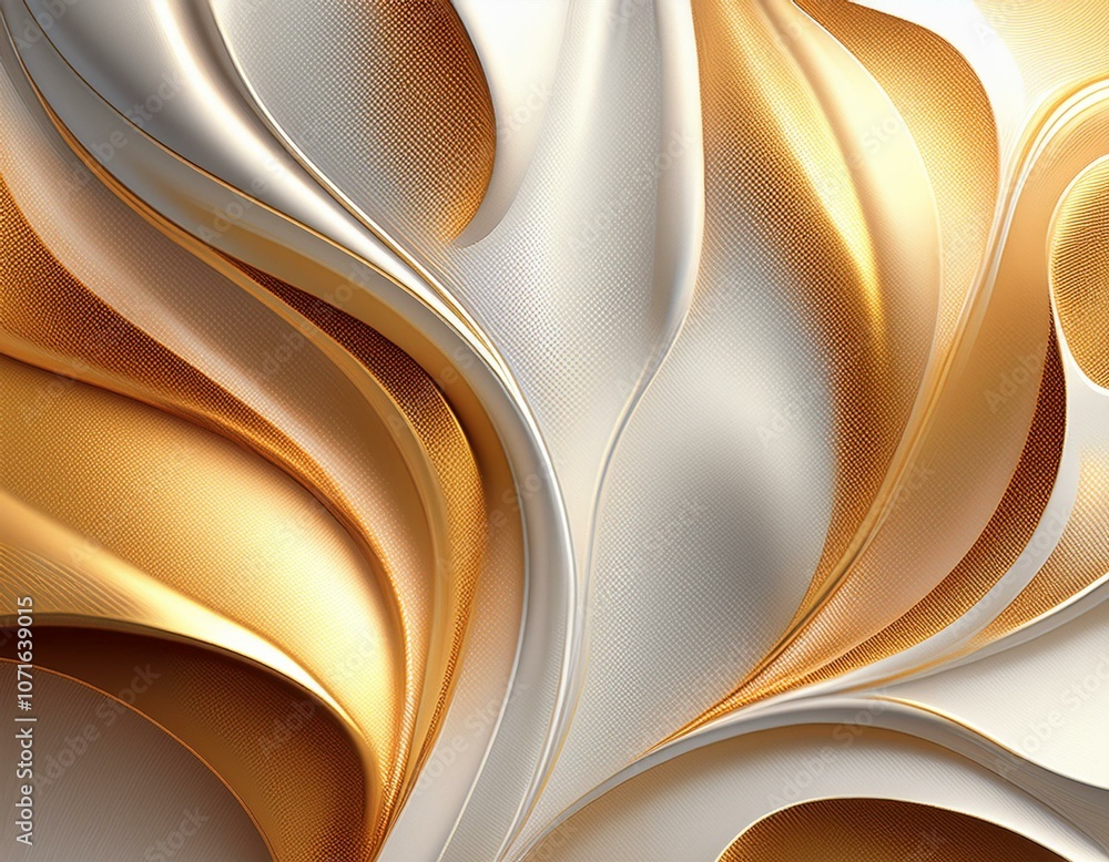 Fototapeta premium Background, iridescent, white and golden colored, color blending, seamless transition, full screen