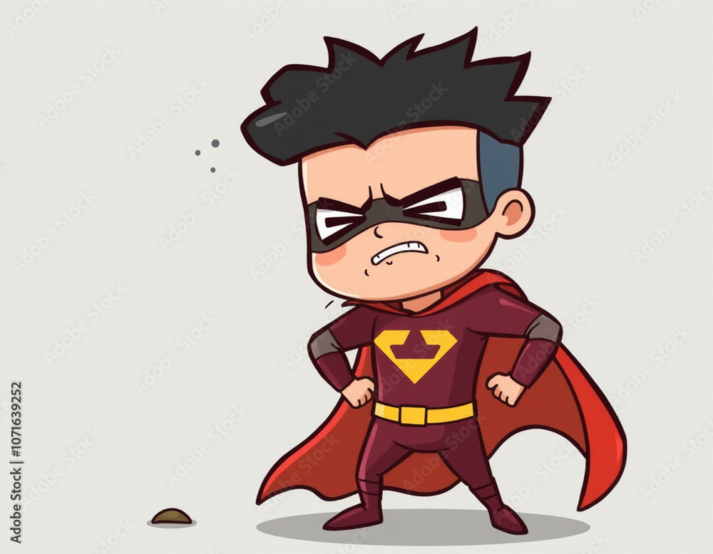 Fototapeta premium cartoon superhero with a bag