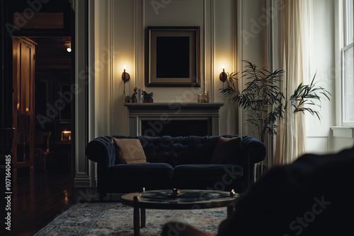 Luxurious Modern Farmhouse Living Room Photoshoot | Cozy High-End Interior Design with Rustic and Contemporary Decor Elements

