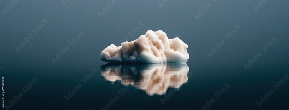 A serene glimpse of a tiny iceberg floating gracefully in the deep ocean, unveiling nature's submerged majesty in tranquil waters A serene glimpse of a tiny iceberg floating gracefully in the deep ocean, unveiling nature's submerged majesty in tranquil waters