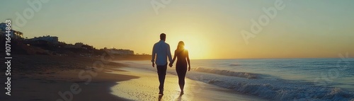 Couple Strolling Hand in Ha...