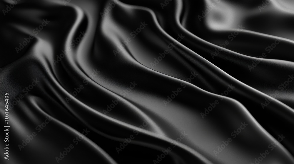 Obraz premium A smooth, black fabric draped elegantly