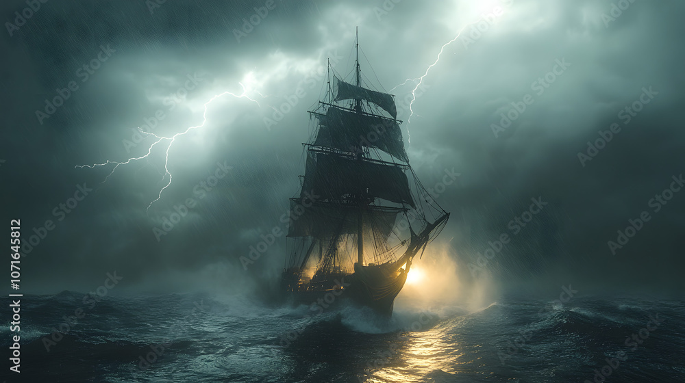 A Sailing Ship in the Middle of a Raging Ocean Storm with Lightning Strikes, Capturing the Intensity and Power of Nature, Perfect for Themes of Adventure, Resilience, and Overcoming Challenges
A Sailing Ship in the Middle of a Raging Ocean Storm with Lightning Strikes, Capturing the Intensity and Power of Nature, Perfect for Themes of Adventure, Resilience, and Overcoming Challenges