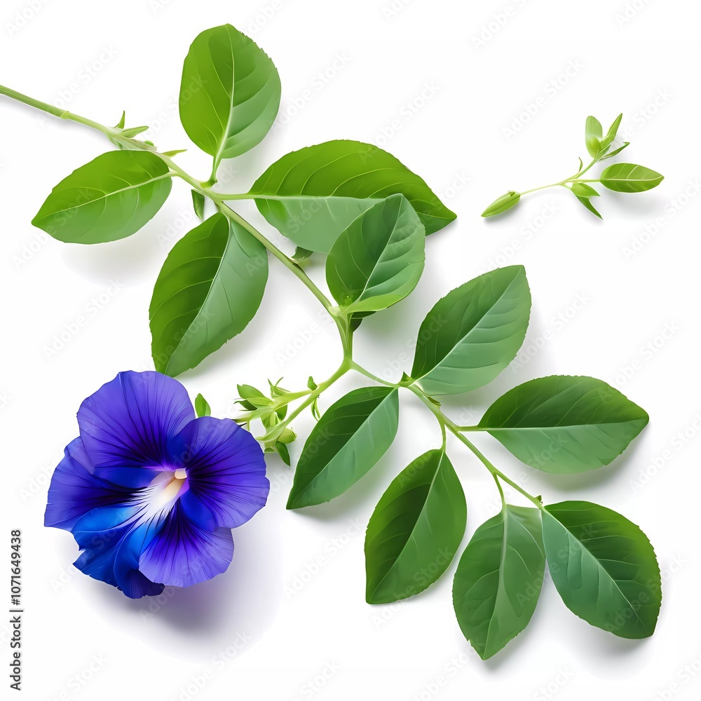 Close up of Butterfly pea flower with isolated on white background Close up of Butterfly pea flower with isolated on white background