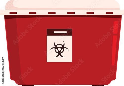 Biohazard medical waste container promoting safe disposal practices in healthcare settings