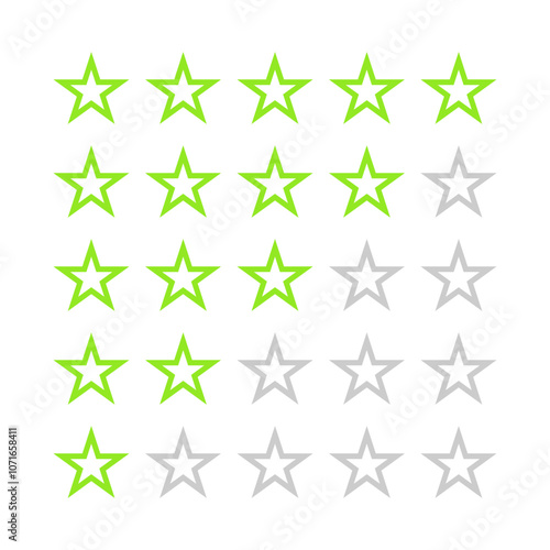 Green gray voting rating feedback stars icon vector illustration