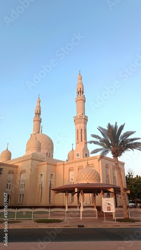 Jumeirah Mosque in Dubai, UAE. Jumeirah Mosque is one of the most famous mosques in Dubai photo