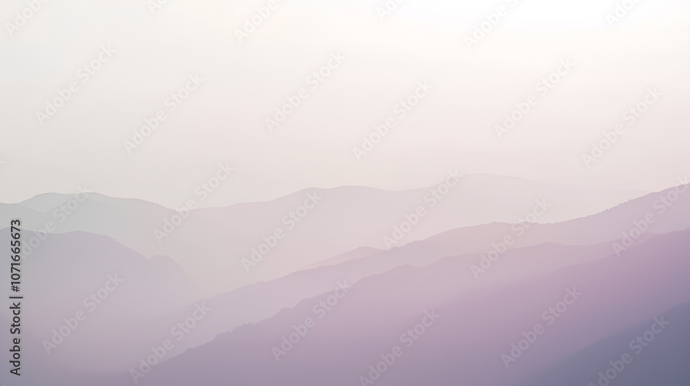 The mountains are covered in a light mist, creating a serene The mountains are covered in a light mist, creating a serene