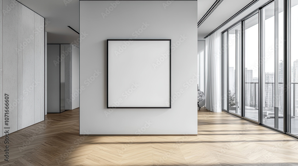 wall modern living room with mockup frame wall modern living room with mockup frame