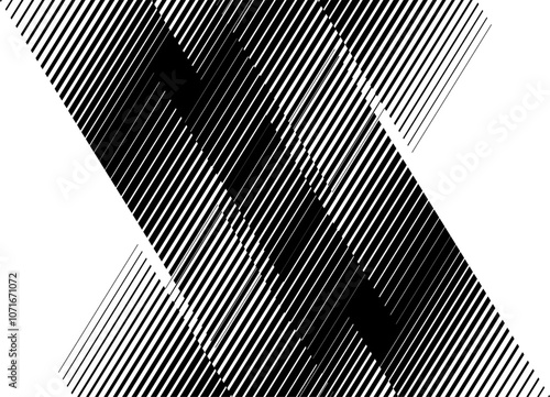 Abstract pattern of striped geometric shapes. Black and white Background of black lines on a white background for covers, packaging, advertising. Wallpaper.