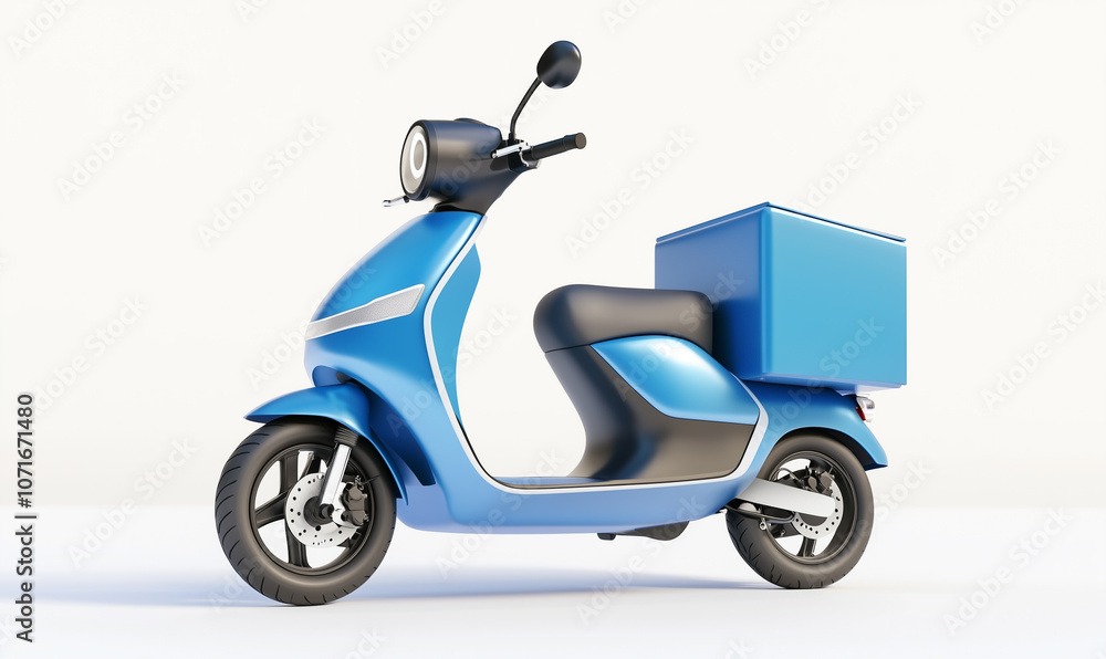 Obraz premium Delivery electric scooter urban environment product showcase modern design side view innovative transportation solution