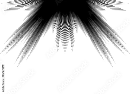 The rays Striped vector background with black lines on a white background. Modern futuristic pattern. Background for covers, packaging, advertising. Wallpaper.