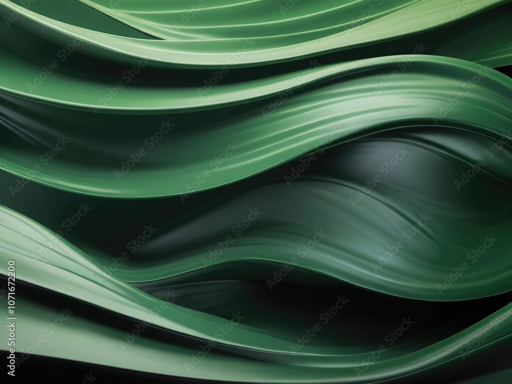 Obraz premium green smooth waves background