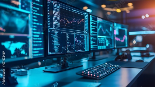 Wallpaper Mural Control room monitors display real-time data for enhanced insights Torontodigital.ca