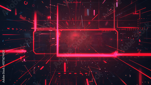 Futuristic digital background with red lines and glowing elements, creating dynamic and energetic atmosphere. Perfect for technology and innovation themes