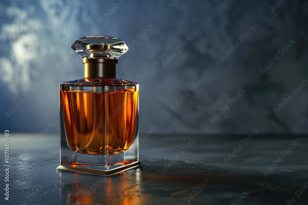 Luxury mens perfume on grey table with dark background. Luxury mens perfume on grey table with dark background.