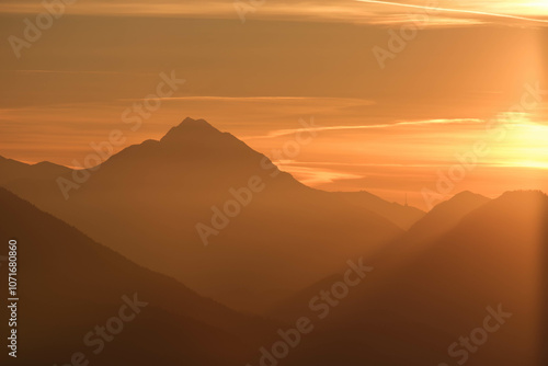 Sunrise from Borovje, Slovenia photo