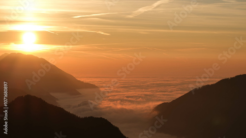 Sunrise from Borovje, Slovenia photo