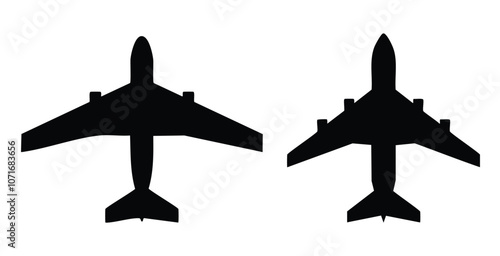 set of two airplane vector object