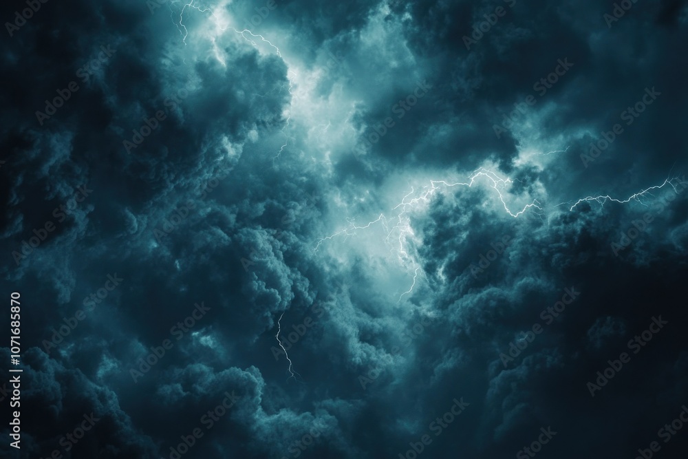 Dramatic Thunderstorm Clouds with Lightning Dramatic Thunderstorm Clouds with Lightning
