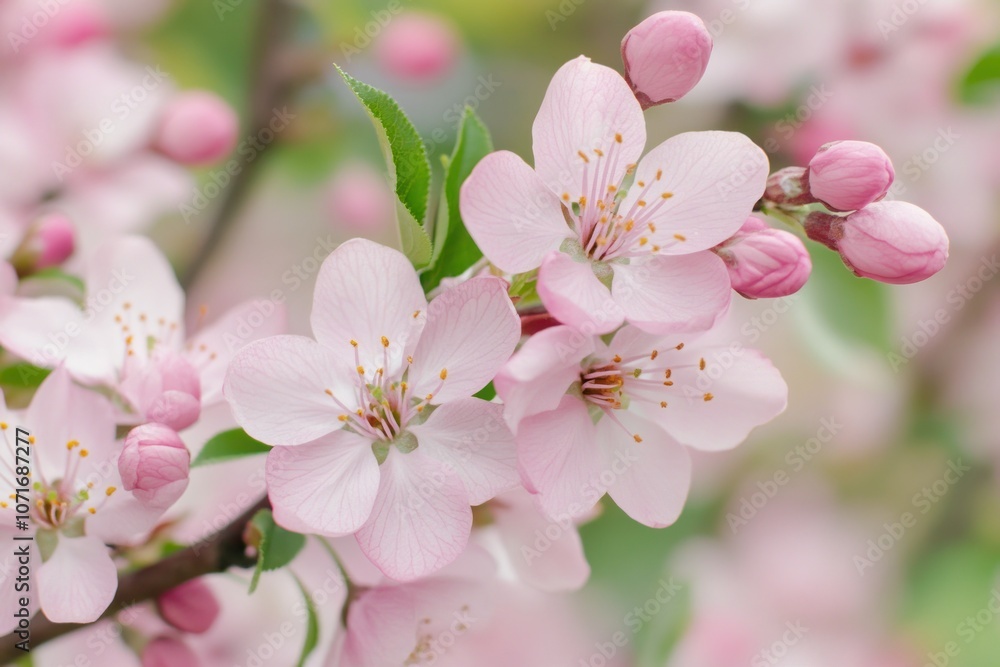 Fototapeta premium Delicate Pink Cherry Blossom Flowers in Bloom