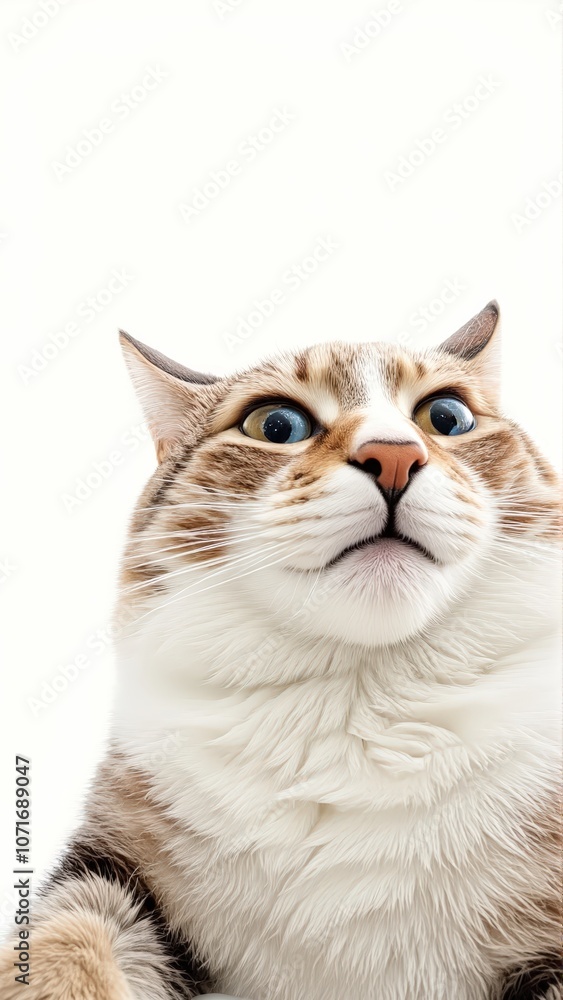 Fototapeta premium Generative AI, British Shorthair cat with heterochromatic eyes