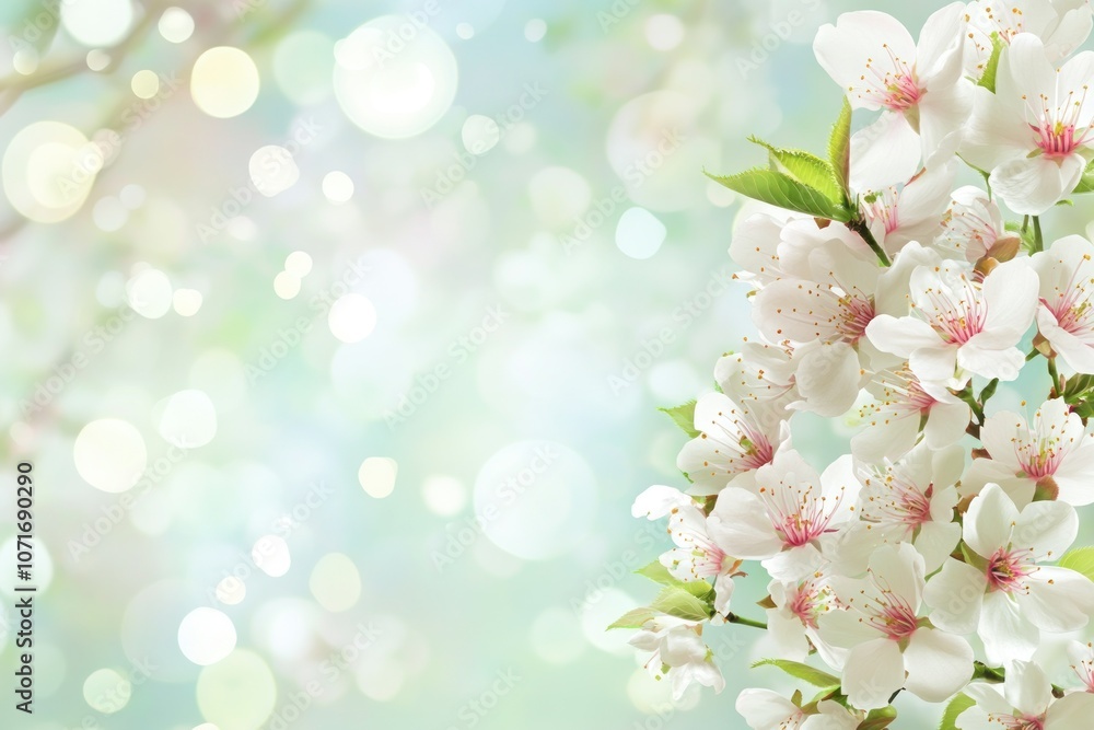 Fototapeta premium Beautiful Cherry Blossom with Soft Bokeh Background