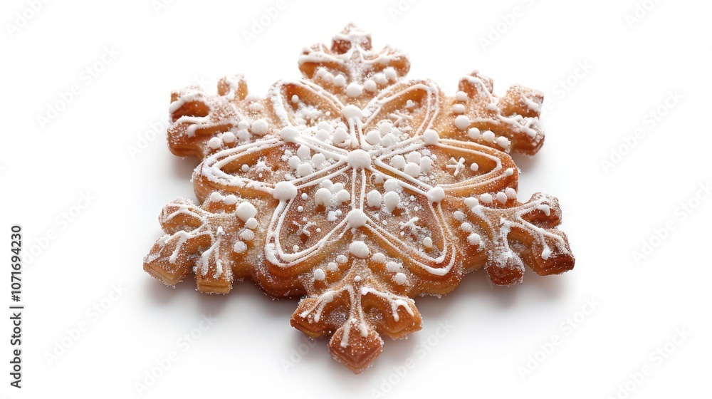 Snowflake cookie, isolated on white Snowflake cookie, isolated on white