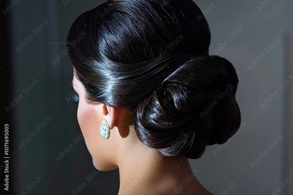 Fototapeta premium contemporary spanish low bun with traditional peineta
