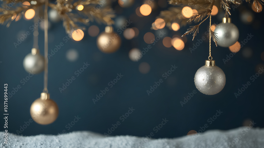 Luxury Holiday Celebration: Shimmering Gold and Silver Decorations with Cozy Winter Vibes Luxury Holiday Celebration: Shimmering Gold and Silver Decorations with Cozy Winter Vibes