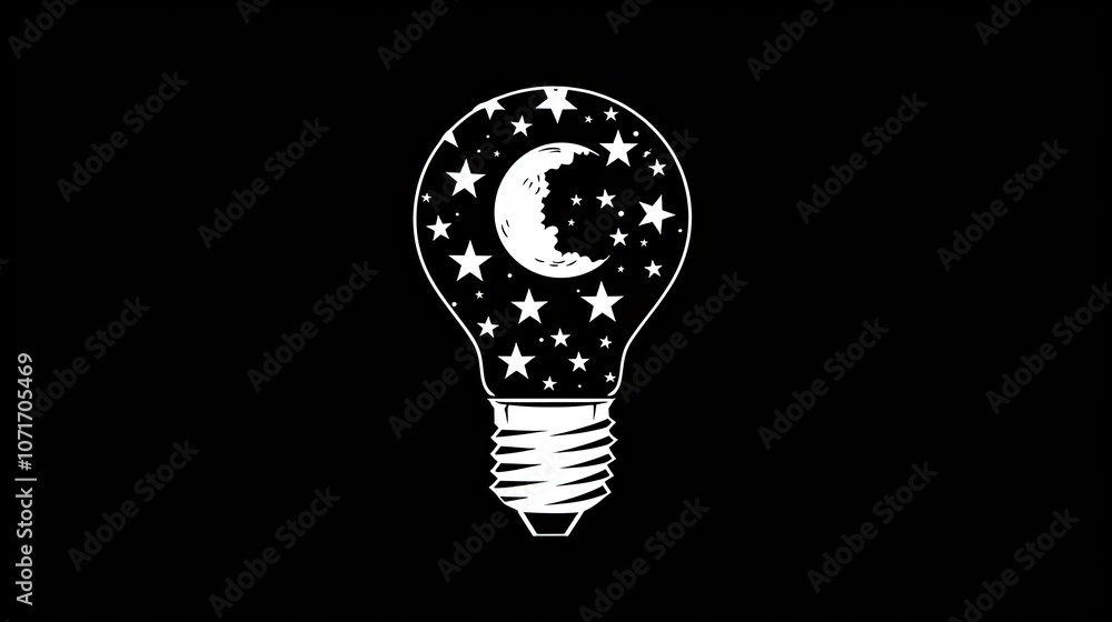 A cute little light bulb made of stars A cute little light bulb made of stars