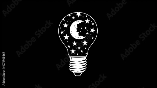 A cute little light bulb made of stars