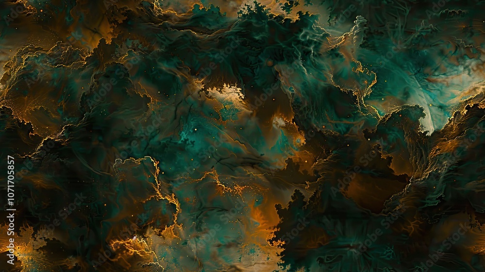 Fototapeta premium In the sky, there is an endless sea of clouds and golden stars