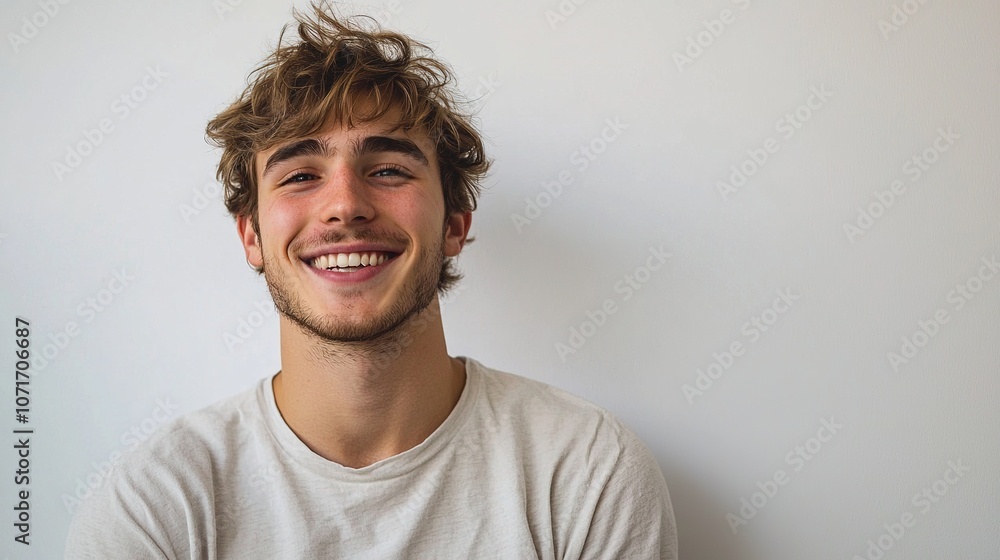 Fototapeta premium Friendly Young Man with Natural Smile