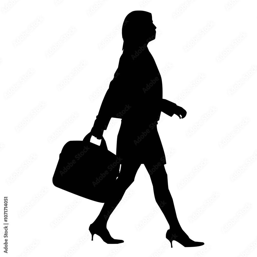 silhouette of a person with suitcase