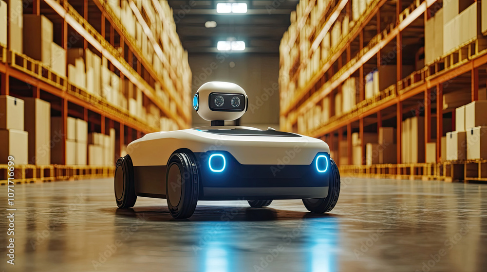 Obraz premium Automated walking robot for intelligent warehouse
