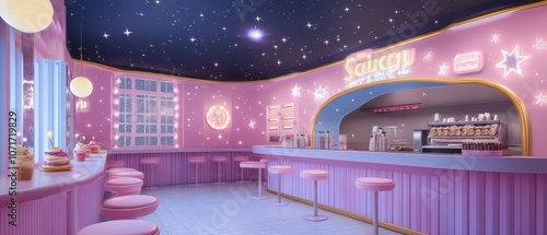 Explore the lunar ice cream parlor serving gigapixel stardust delights photo