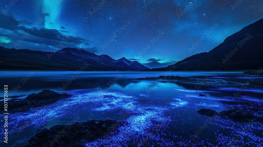 Explore the enchanting bioluminescent night blooms illuminated by the aurora sky Explore the enchanting bioluminescent night blooms illuminated by the aurora sky