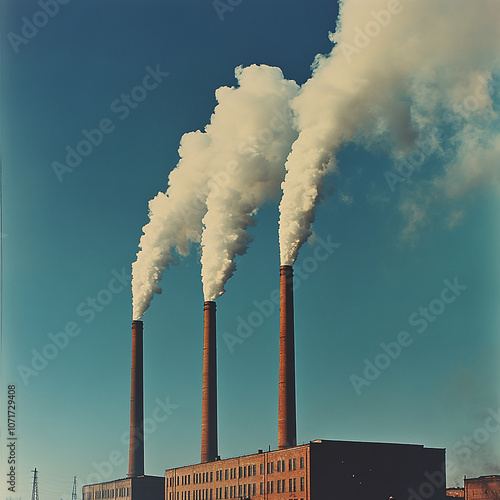 smoke from power plant chimney