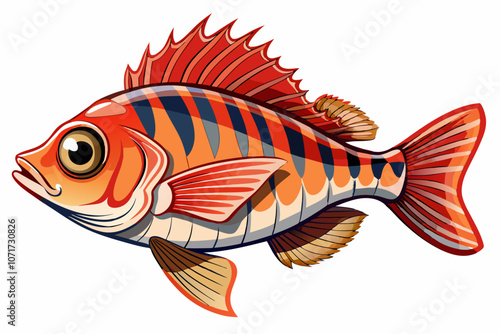 Squirrelfish vector on white background photo