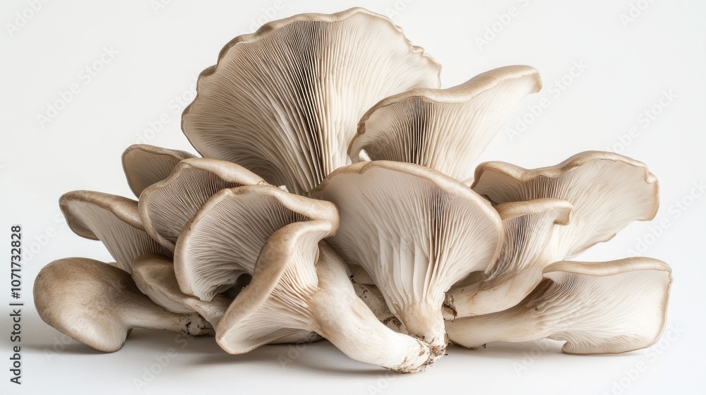 Oyster Mushrooms on White Background Oyster Mushrooms on White Background