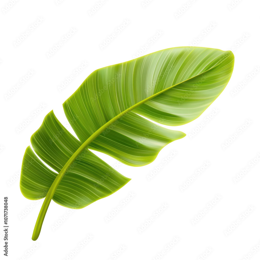 Fototapeta premium A vibrant green leaf , isolated on white background, transparent background, showcasing its intricate texture and shape.