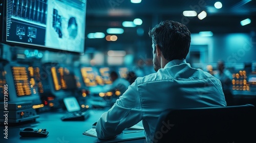 Modern Control Room of a Hydroelectric Facility with Advanced Technology and Data Visualization for Efficient Energy Management