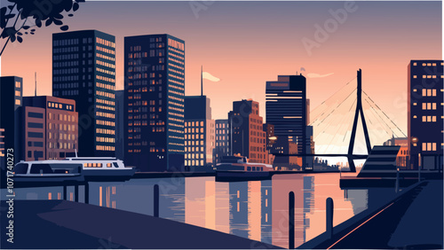 The Vibrant Heart of Rotterdam by the River.eps