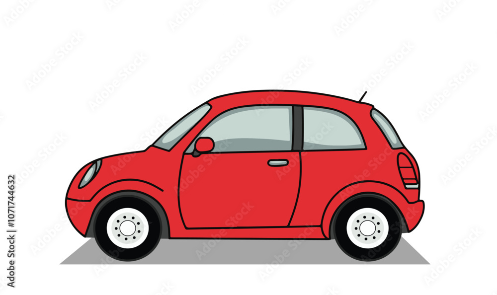 Fototapeta premium A Red Car Vector Illustration