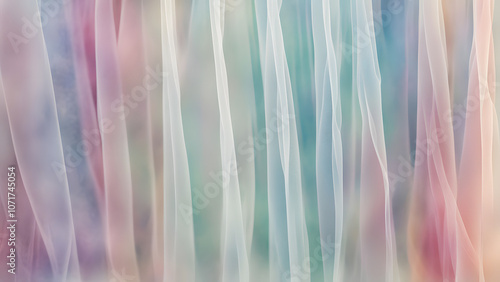 Colorful veil a soft veil of color that creates a dreamy ethereal background, Ai Generated