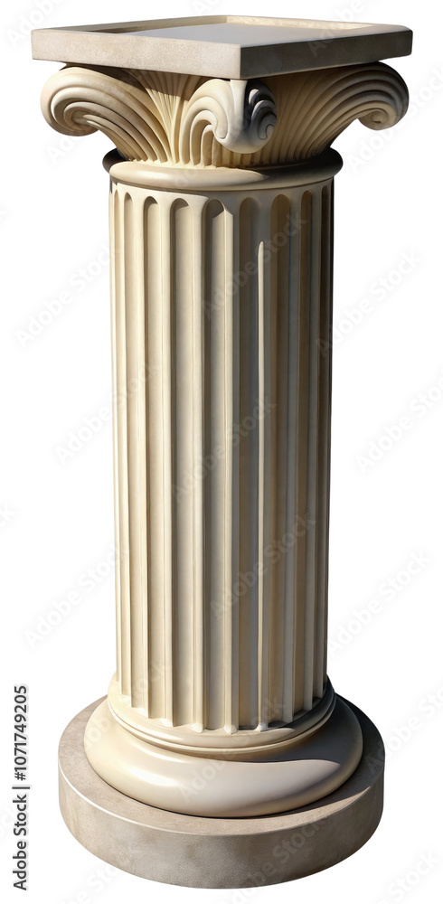 3D Fluted Column Isolated on White or Transparent Background for 3D Model Design 3D Fluted Column Isolated on White or Transparent Background for 3D Model Design